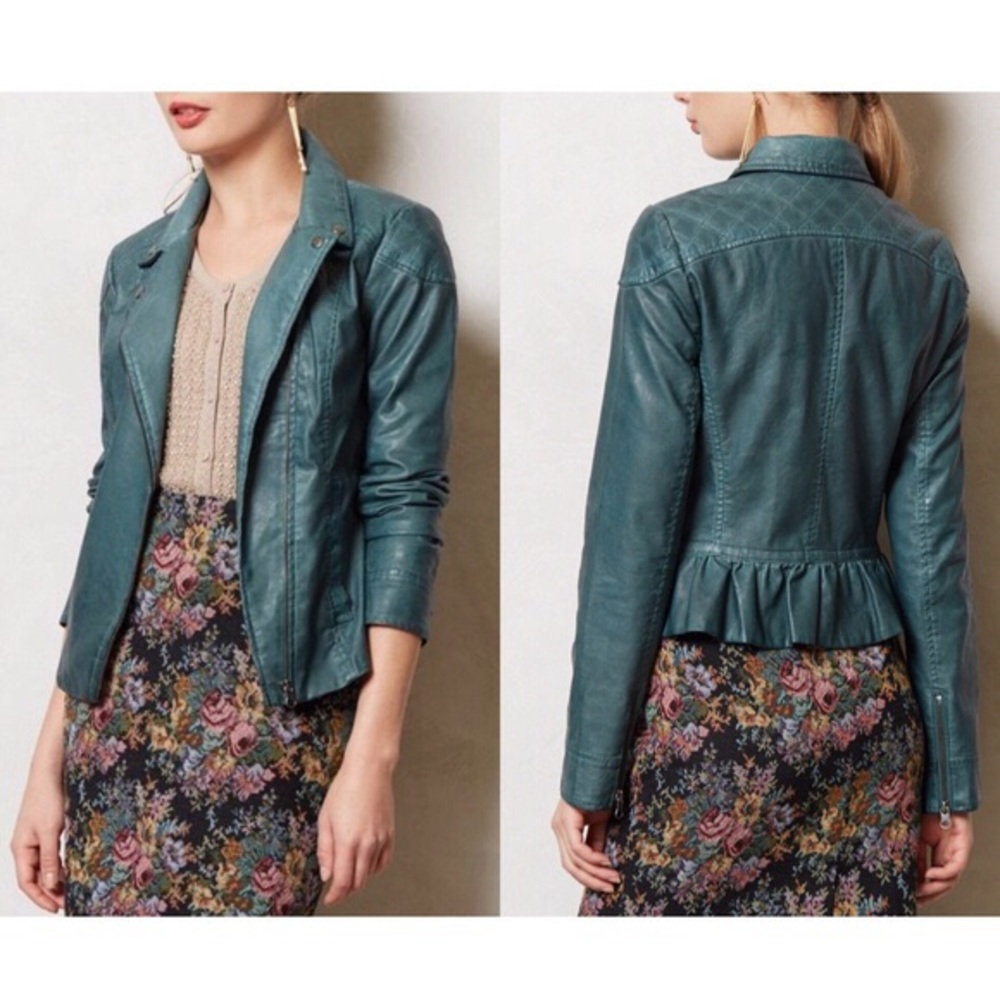 Anthropologie Cartonnier Vegan Leather Jacket Sz 2